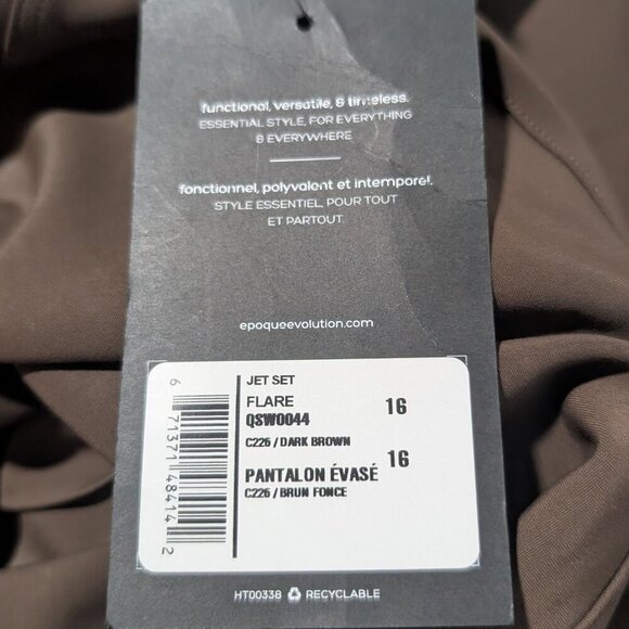 NWT epoque evolution | Jet Set Flare In Dark Brown (Size 16) - Picture 8 of 12